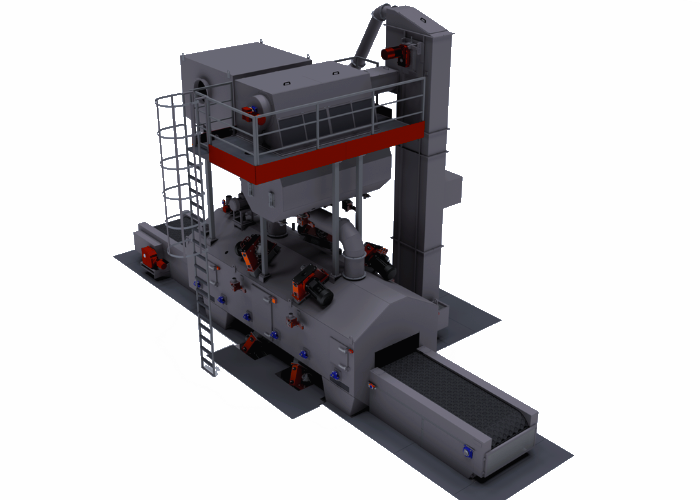 Wire mesh belt shot blasting machine