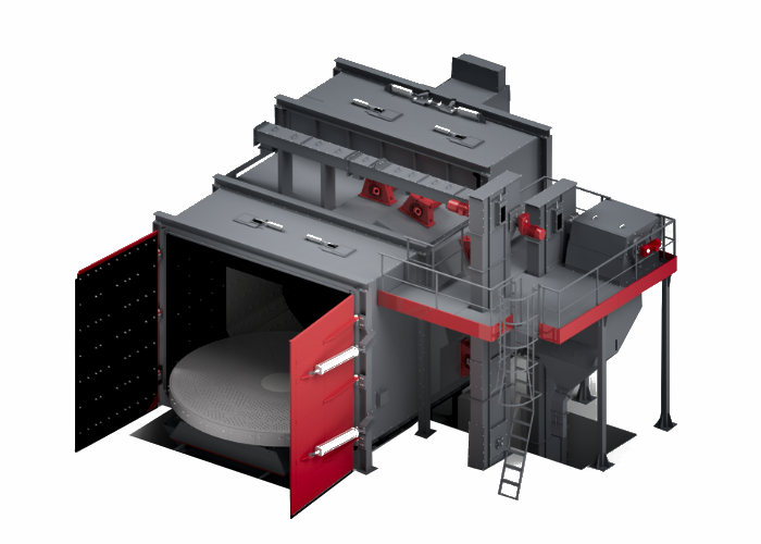 Bogie table shot blasting machine