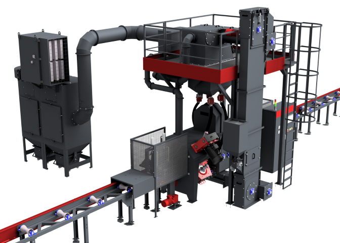 Pipes and bars shot blasting machine