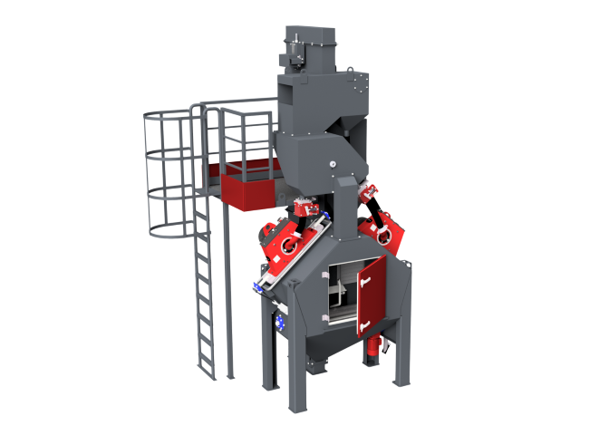 Wheel rims shot blasting machine